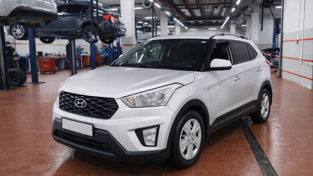 Hyundai Creta в Юнион Моторс. Причина визита — запах и течь антифриза под педалями