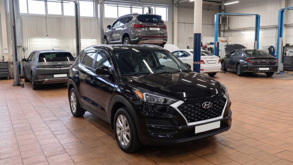 Автомобиль Hyundai Tucson NX4 приехал в техцентр на замену моторного масла