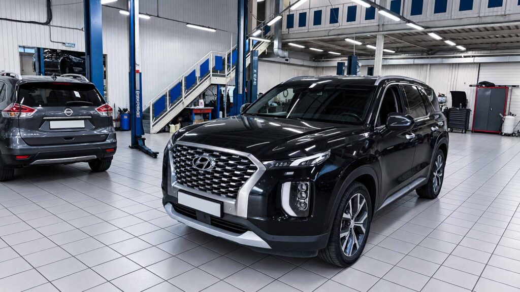 Автомобиль Hyundai Palisade LX2 приехал на малое ТО в техцентр