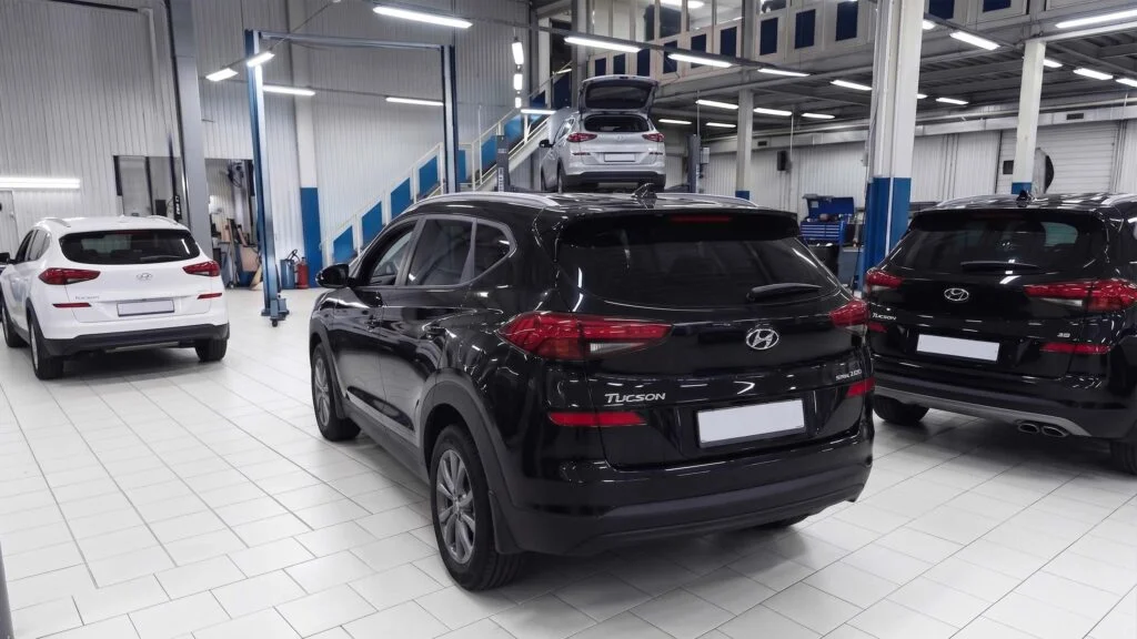 Hyundai Tucson TL приехал на ремонт ходовой